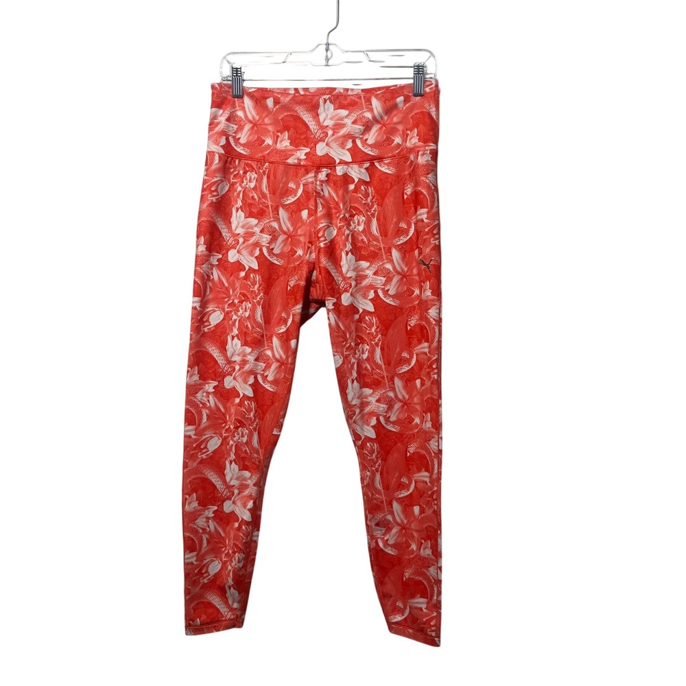 Puma Floral‎ Leggings Women's Tropical Print High Rise Size Large